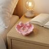 Herzförmige 3D-gedruckte Schmuckschale mit rosa Schleife, Elegante Dekoration für Tisch, Waschbecken & Schreibtisch, Perfekt für die Schmuckaufbewahrung