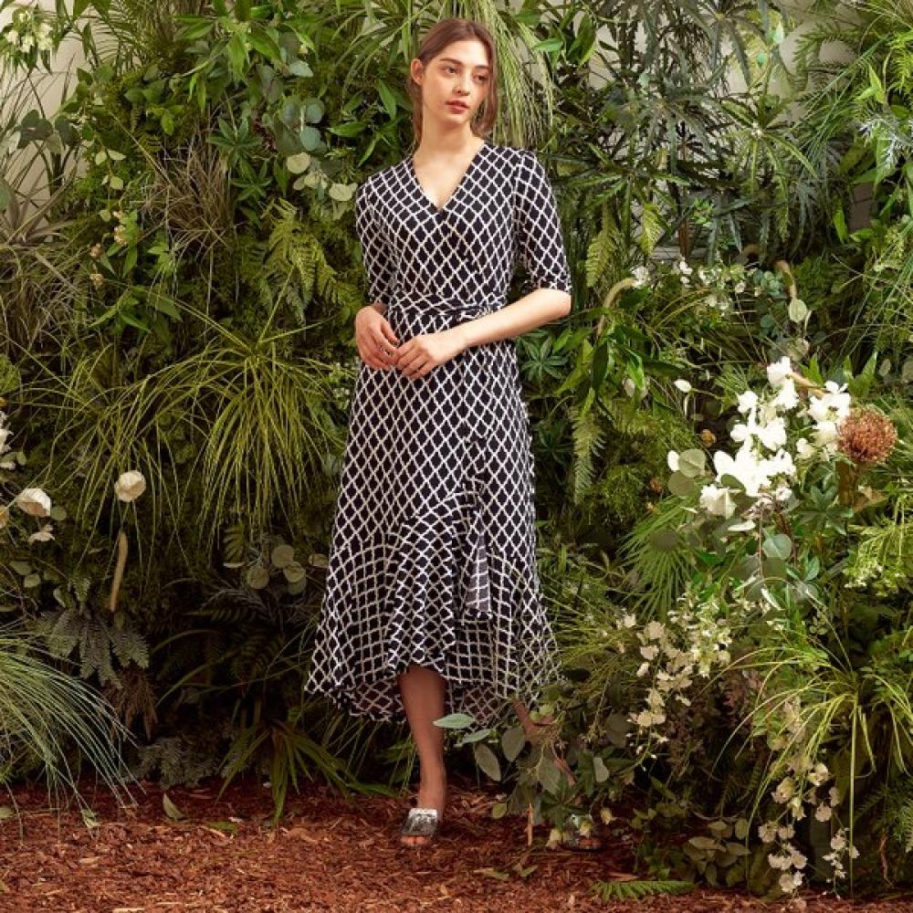 Lipbbam Creola Vivienne Robe portefeuille à volants manches 3/4 Ldm42cd01