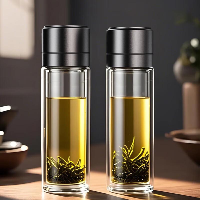 Royalstar 350ml Double-Layer Tea Infuser Glass Bottle