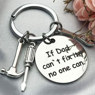 1pc Christmas Father's Day Gift If Daddy Can't Fix It Hammer, Screwdriver, Wrench, Keychain