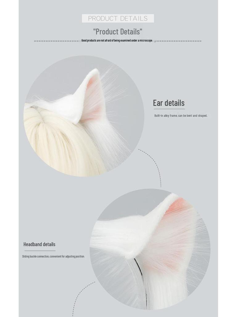 Pluszowy Zestaw Cosplayowy z Uszami i Ogonem Kota na Halloween