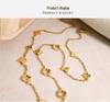 Classic Four-Leaf Clover Titanium Necklace with 18K Gold Plating - Niche, Luxurious Clavicle Chain Design
