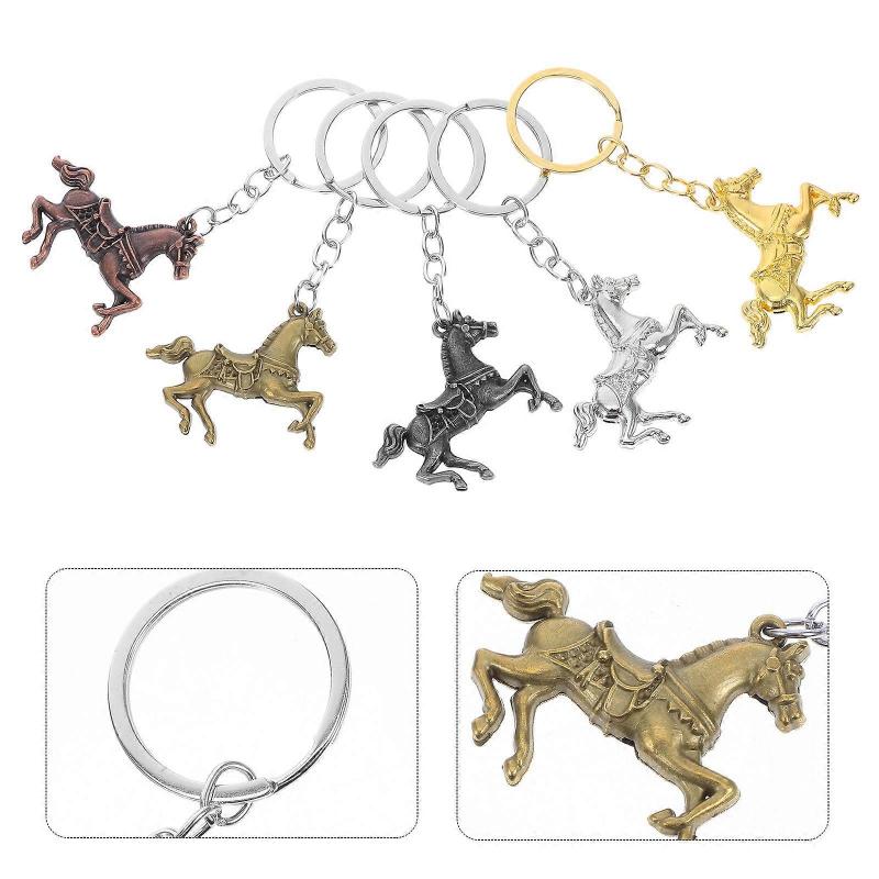 Horse Keychain Metal Key Chain for Home Use 10Pcs with Zodiac