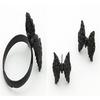 Women Fashion Vintage Cute Black Rhinestone Butterfly Bow Rings Jewelry Accessories