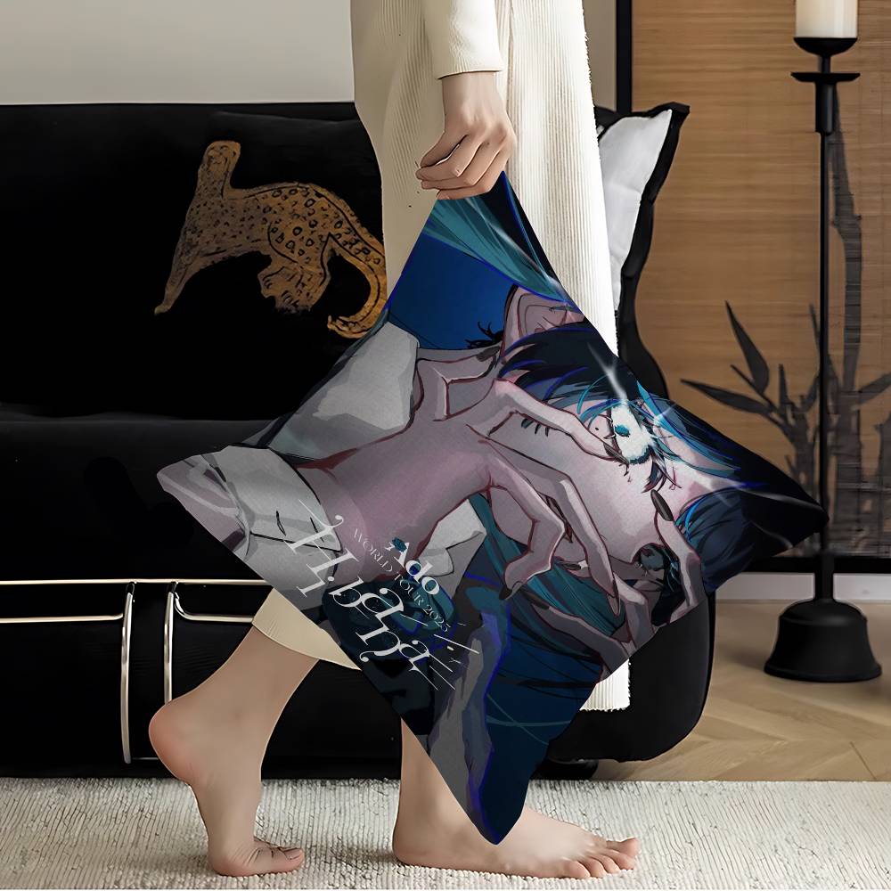 Ado Cartoon Female Singer Cushion Cover Car Throw Pillow Case For Sofa Car Christmas Gift 40x40cm 45x45cm
