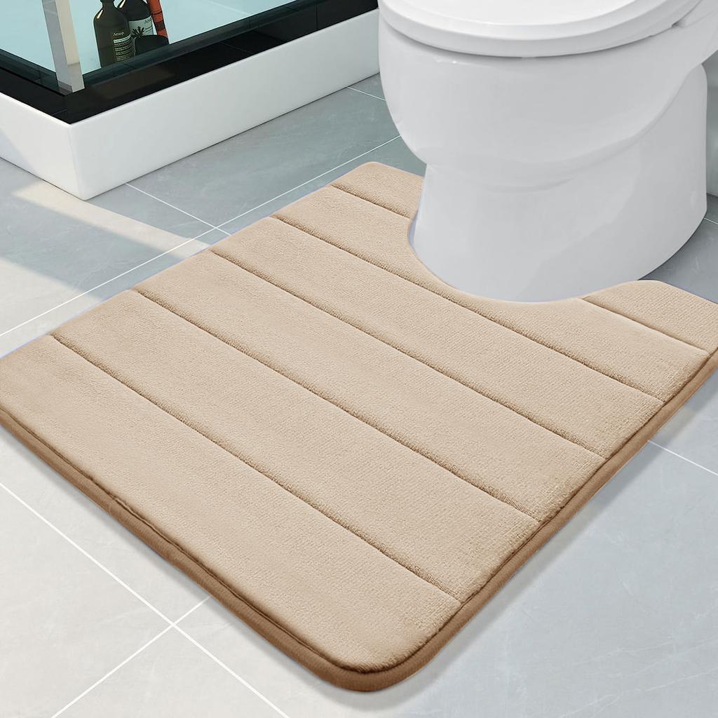 U-Shaped Bath Toilet Mat Anti-slip Memory Foam Rug Soft Comfortable Absorbent Bathroom Shower Mats for Bath Toilet Floor Rug