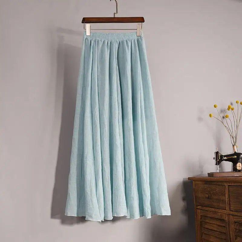 

Solid Color Elastic Waist Loose Hem Skirt Elastic Waist Loose Skirt SKY BLUE One size