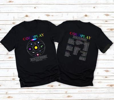 Cold Play Welttournee 2022 Doppelseitiges Shirt, Coldplay Music Of The Spheres Shir