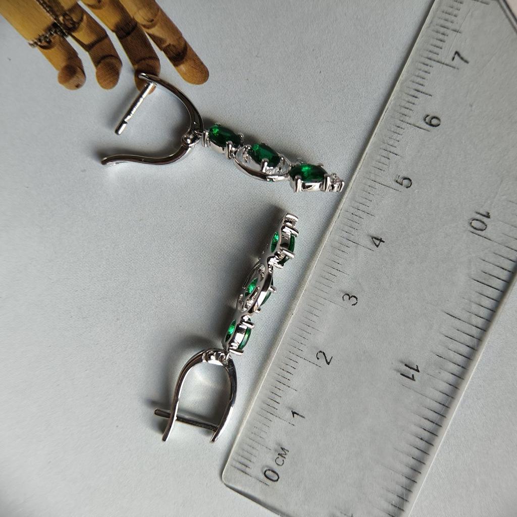 Серебряные серьги с изумрудом nano 2.338ct (2195627)