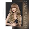 Women's Simulation Wig 68cm Hair Brown Wig Long Curly Wig Full Headgear Rose Hair Net Headdress Beauty Decoration Wig