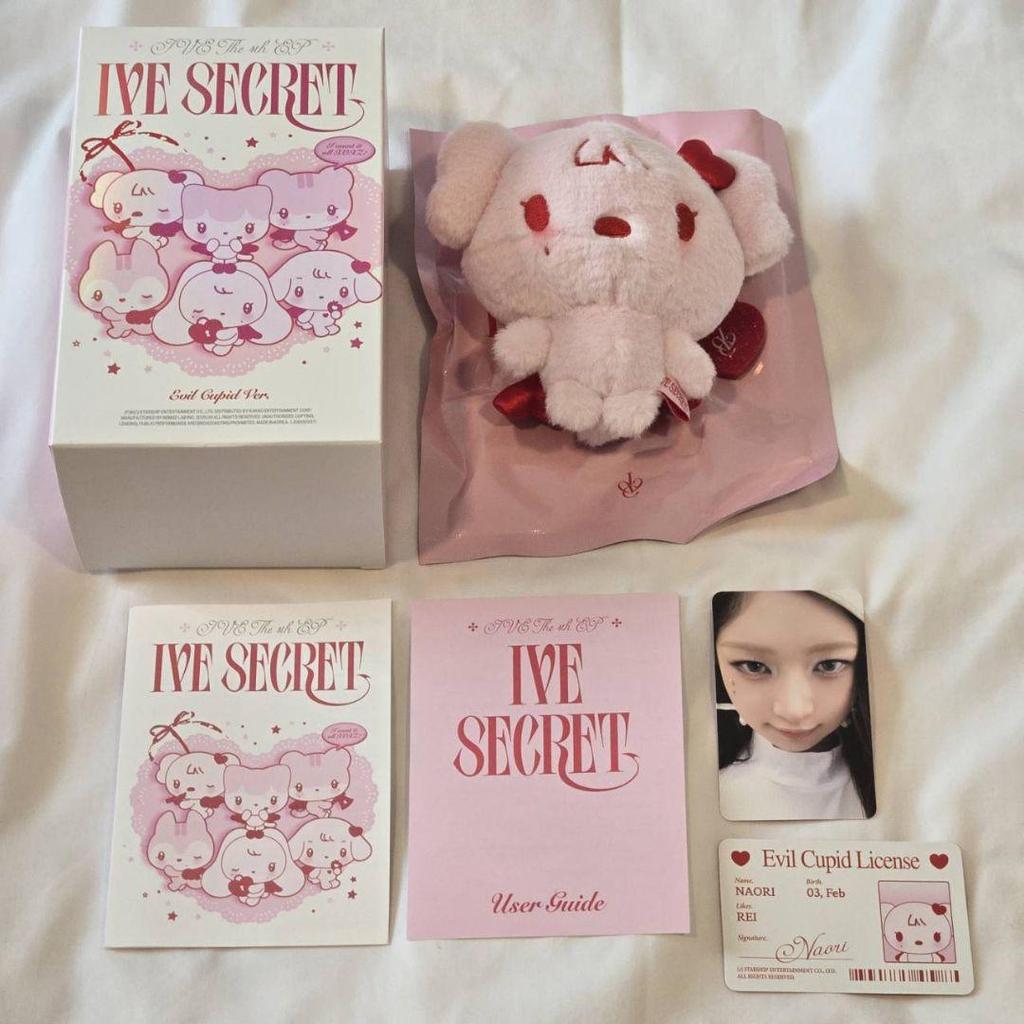 [USED] IVE Ray Plush Toy SECRET EVIL CUPID with Trading Card