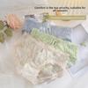 Female Spring and Summer Thin Style Sweet Non Trace Cotton Antibacterial Crotch Close Skin Naked Waist Briefs Underwear