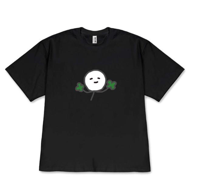 

Cute Line Drawing Short-sleeved Shirt Four Leaf T-Shirt Soft Casual Tee for Daily Wear Korean Style Versatile Tops Minimalist S разноцветный