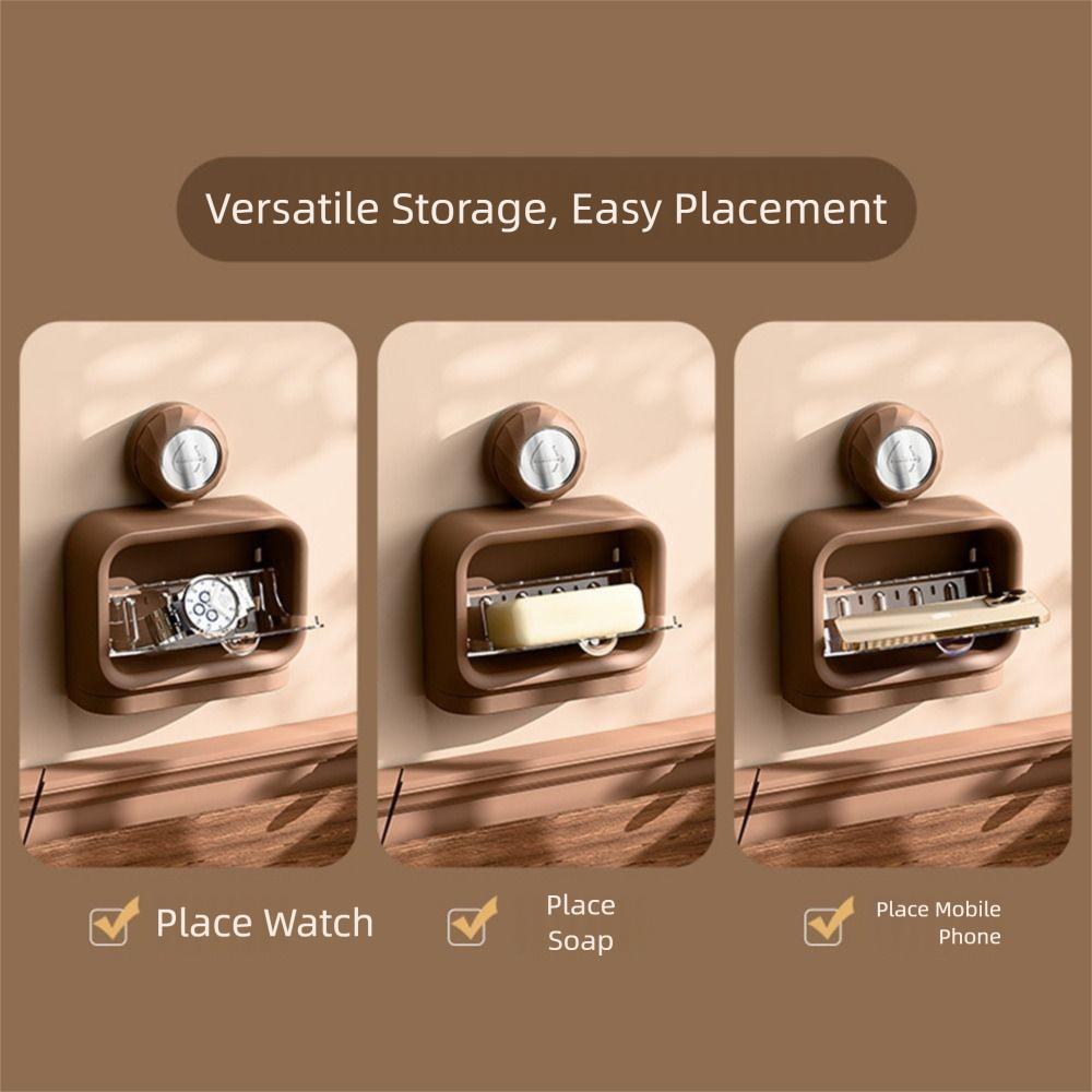 1/2 Grids Suction Cup Soap Holder Wall Mounted Soap Container Reusable Soap Storage Tray Kitchen