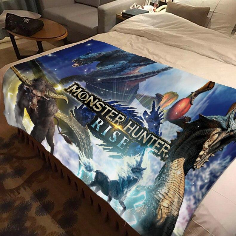 Monster Hunter Game Throw Blanket Bedspread Bed Plaid Rug Bed Covers Sofa Blanket Plaid Blanket Thermal Children'S Blankets