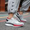 Trendy Grey Light Casual Sneakers Men Shoes Comfortable Socks Running Shoes Low Cut Breathable Mesh Large Size 46 Man Sneakers