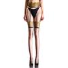 Sexy Women Patchwork Purple Lace Stockings Lace Glossy Shiny Stockings Sheer See Through Vintage Elastic Maid Pantyhose Stocking