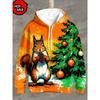 Funny Design Christmas Squirrel Deer 3D Printed Hoodies For Man Clothes Fashion New In Hoodie Santa Claus Cosplay Top Sweatshirt