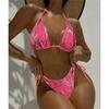 Sexy Printed Halter Strappy Bikini Female Swimsuit Women Swimwear Two-pieces Bikini Set Bather Bathing Suit Swim