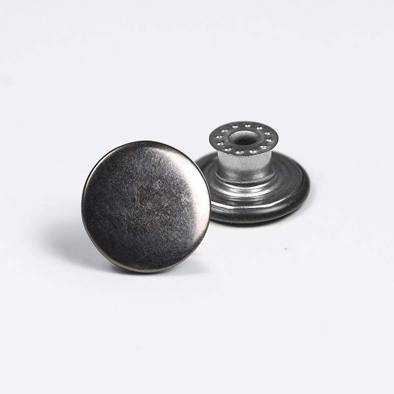 Antique Bronze Smooth Metal Tack Button for Jeans, Jackets & Dungarees with Engraving