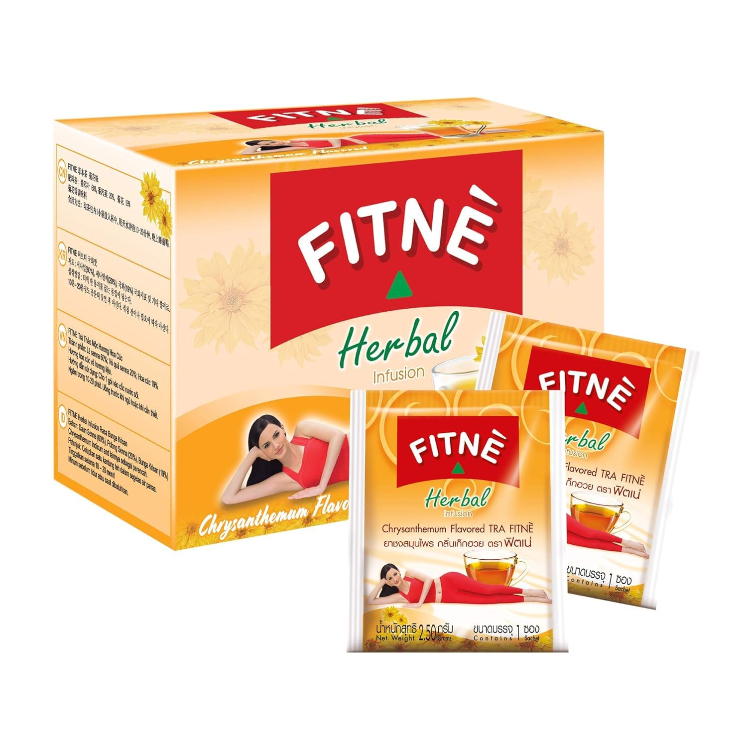 FITNE Chrysanthemum Herbal Tea with Senna Infusion - Smooth & Mild Soothing Beverage - Natural Gentle Detox Cleanse - Caffeine-Free, Zero Ca