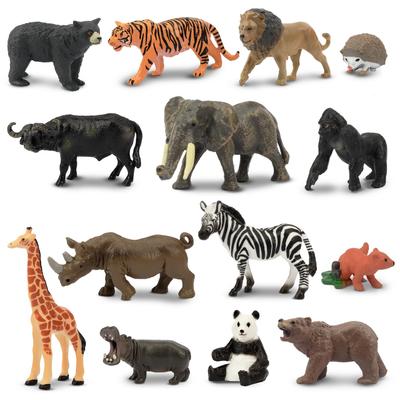 TOYMANY Mini Dierfiguren 14 STuks Mini Wilde Dieren Figuur Set Realistische Dier Modellen Dierentuin Thema Mini Modellen Populaire Dieren Speelgoed Speelgoed Verjaardag