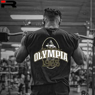 Olympia Olympia's Same Fitness and Bodybuilding Los T-shirt voor Heren Casual Mode Puur Katoen Retro Sportshirt