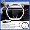 Car Leather Steering Wheel Cover Anti Slip 36cm Cover For Model 3/Y Model 3 Highland Model Y Juniper 2025 2026 Accessories