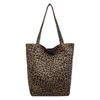 Borsa Tote Double-Face Stampa Leopardo Borsa a Spalla da Donna Borsa di Grande Capacità