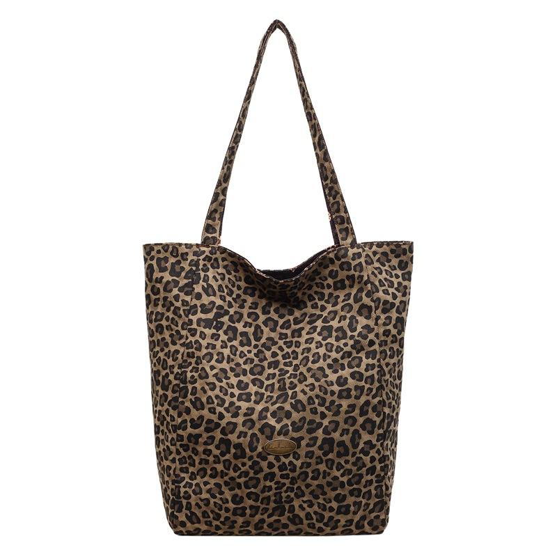 

Leopard Print Double-Sided Tote Bag Women s Shoulder Bag Large Capacity Bag зелёный