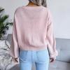 Women Autumn Winter Knitted Cardigan Long Sleeve V Neck Printed Single Breasted Sweater