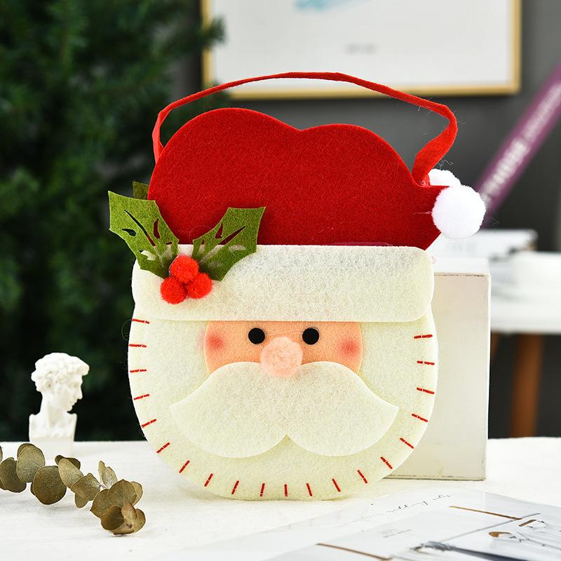 Creative Christmas Gift Bag 2020 Three-Dimensional Doll Candy Tote Bag, Classic Snowman Handmade Bundle Bag