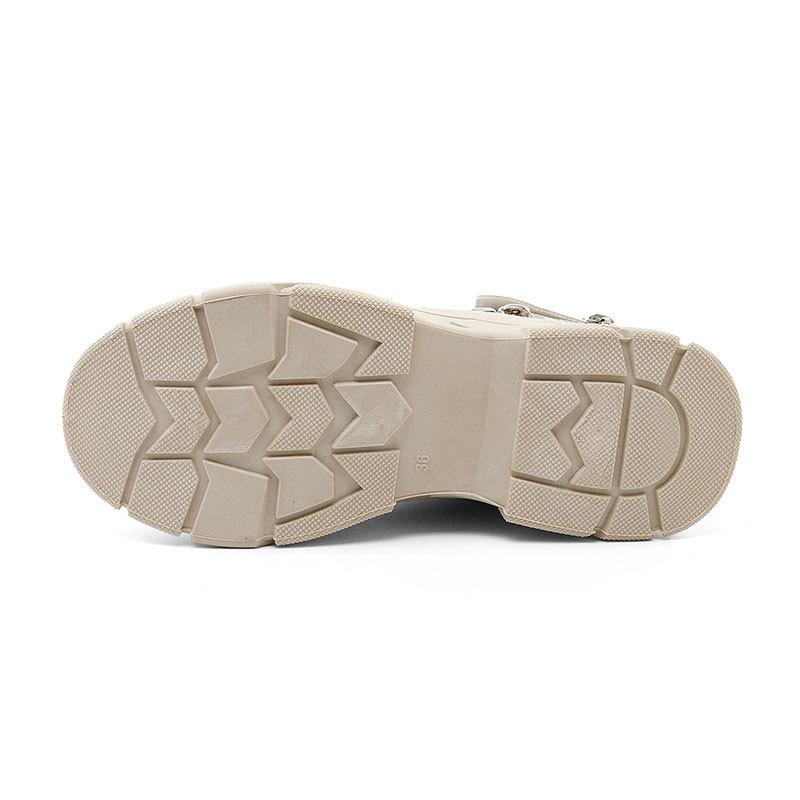 W2579 New Winter Women's Solid Color Velvet Mid-top Cotton Shoes Snow Boots Heightening Casual Warm Cotton Shoes
