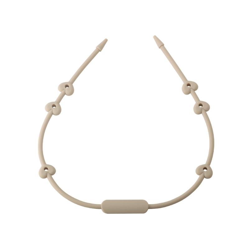 

Upgraded Silicone Cup Catcher Secure Toy & Drink Holder Newborn Silicone Soother Chain for Baby Strollers & Car Seats бежевий