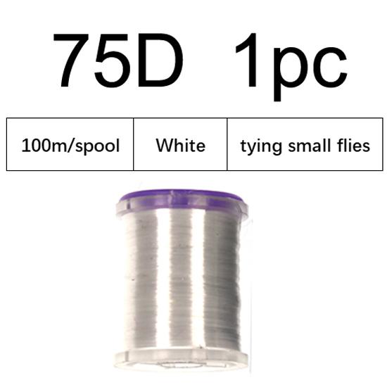 75D 200D GSP Fly Tying PolyethyleneThread High Quality Strong Tying Thread for Large Saltwater Pike Salmon Fly Black White