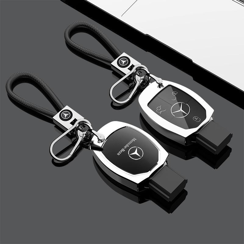 Carbon Fibre TPU Car Key Case Cover Shell Buckle Keychain For Mercedes Benz A B C S Class AMG GLA CLA GLC W176 W221 W204 W205