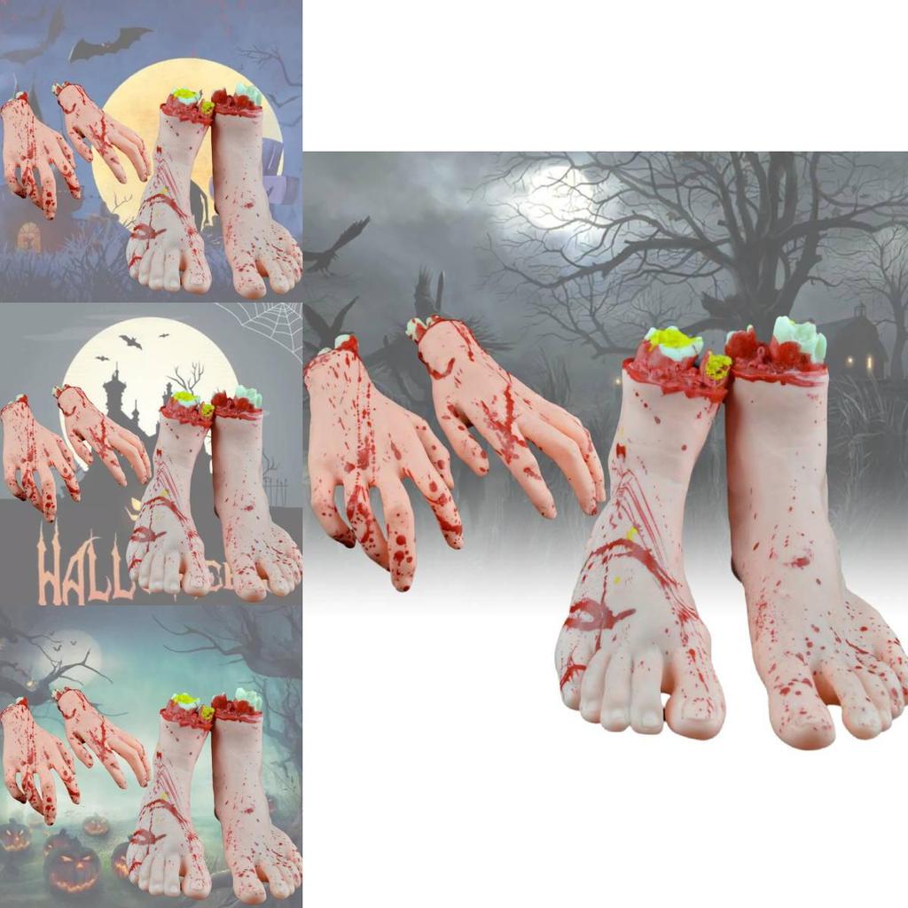 Halloween Bloedige Lichaamsdelen Realistisch Hart Hersenen Afgehakte Hand Voet Kostuum Accessoires