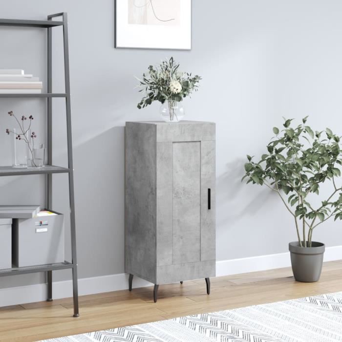 VidaXL Buffet Gris béton 34,5x34x90 cm Bois d'ingénierie 830464