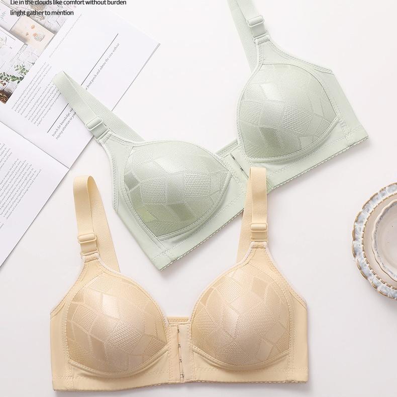 Front-button Bra Women's Anti-sagging Gathering Bra Breast Retraction No Underwire Bra Women's Large-sized Thin Underwear