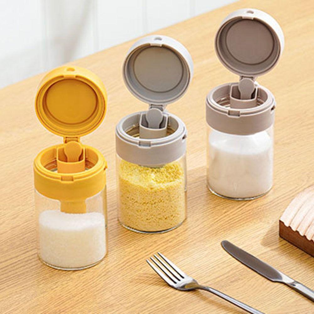 Dustproof Glass Spice Bottle Moisture-proof Spice Sorting Bottle 2 In 1 Salt Container  Kitchen
