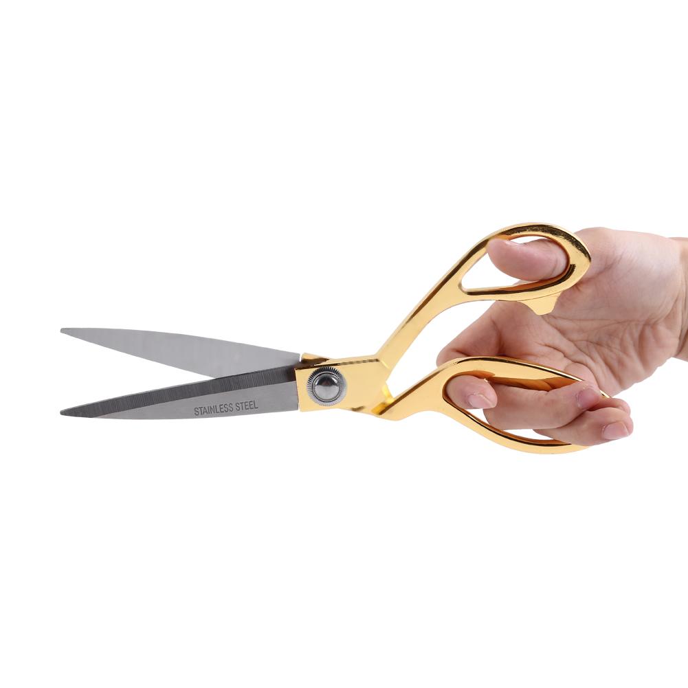 Stainless Steel Tailor Sewing Scissors Sharp Blade Tailoring Scissors Gold Color Handle