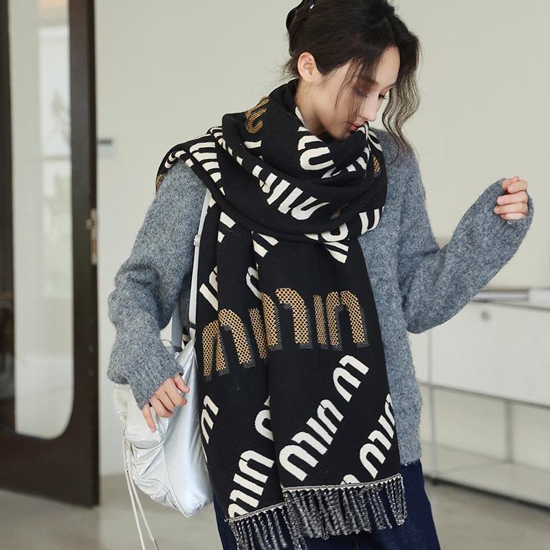 65 * 200cm Herbst Und Winter Neu Damen Einfarbig Vielseitig Schlicht Quaste Imitat Kaschmir Doppelseitiger Schal Warmer Schal Atmosphäre Schal