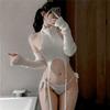 Virginity Killer Sweater Lolita Knit Lingerie 6 Piece Set Girl Style Sexy High Neck Cosplay Cute Costume Costume Halloween Christmas Costume Popular