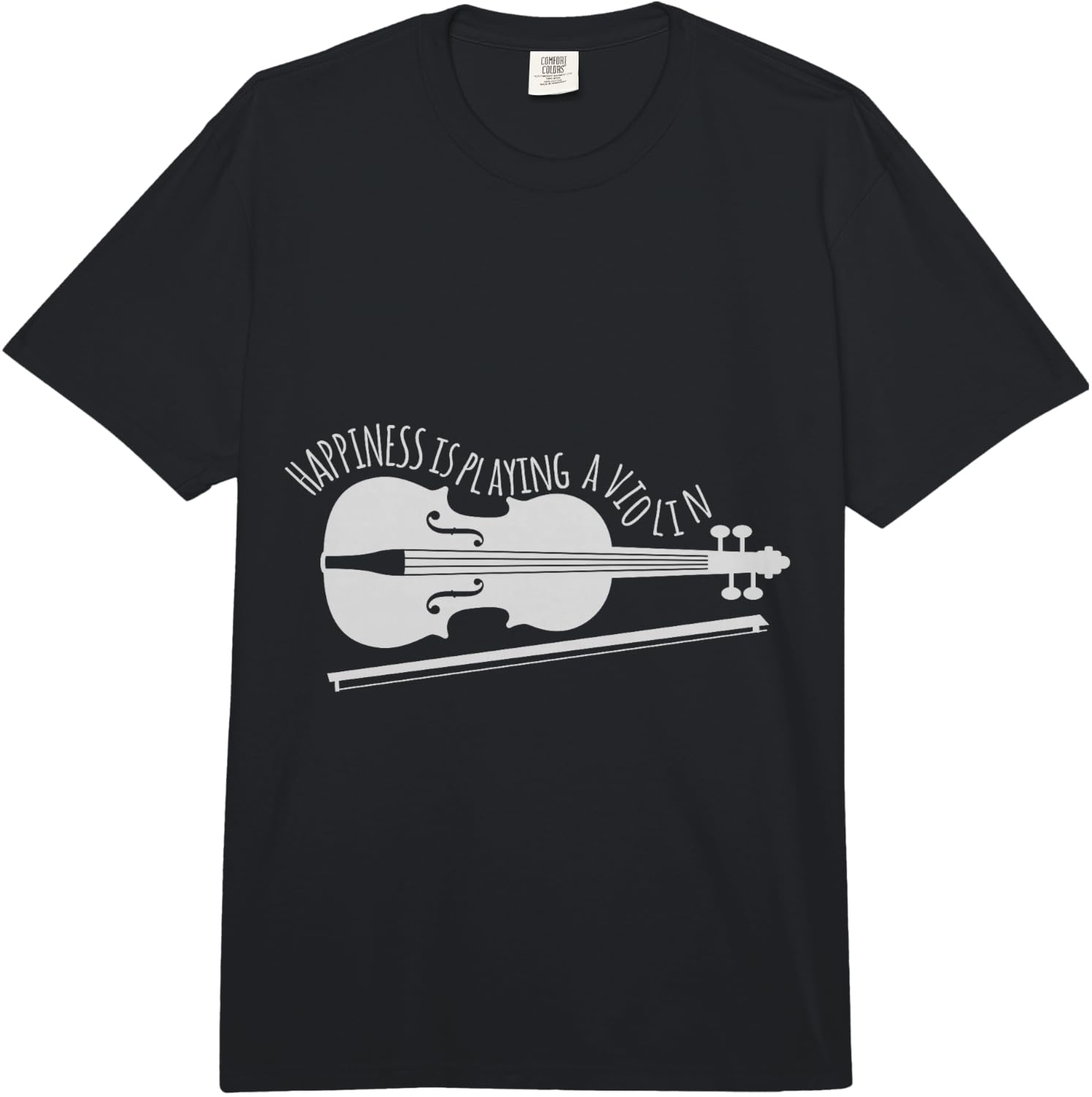 Hapiness is Playing Violin Musician Gift Comfort Colors Adult Heavyweight Unisex T-Shirt S