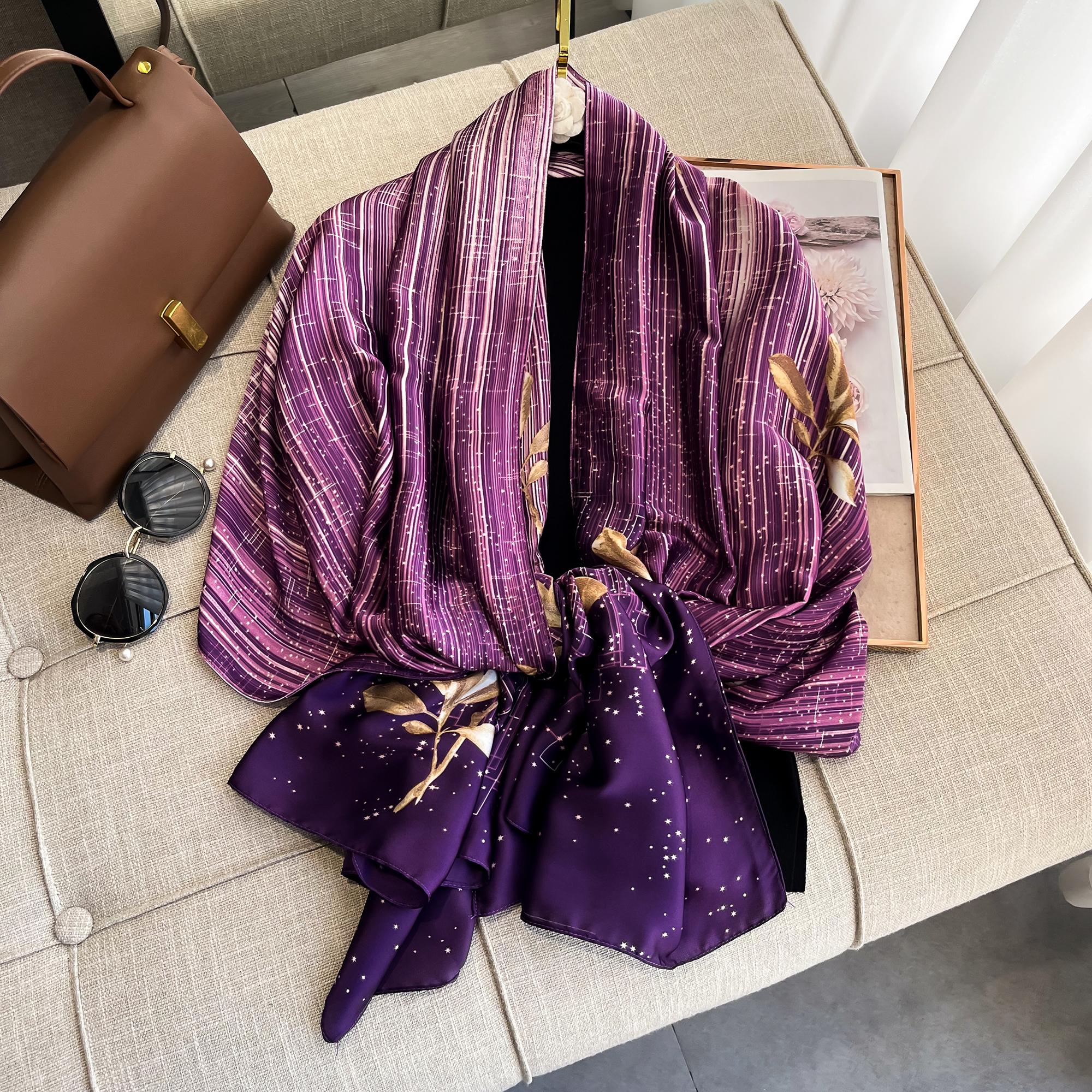 

Весенний шарф женский роскошный дизайнерский шарф шелковый гладкий шарф мягкий мусульманский платок на голову шаль пляж 90x180 см новый