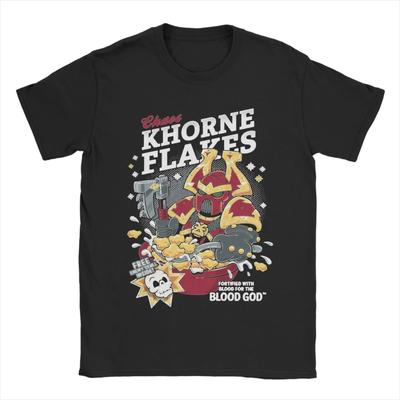 2025 Men and Women T-Shirts Chaos Khorne Flakes Vintage Tees Short Sleeve W-Warhammer 40k T Shirt Cotton Tops Clothing Gift Idea