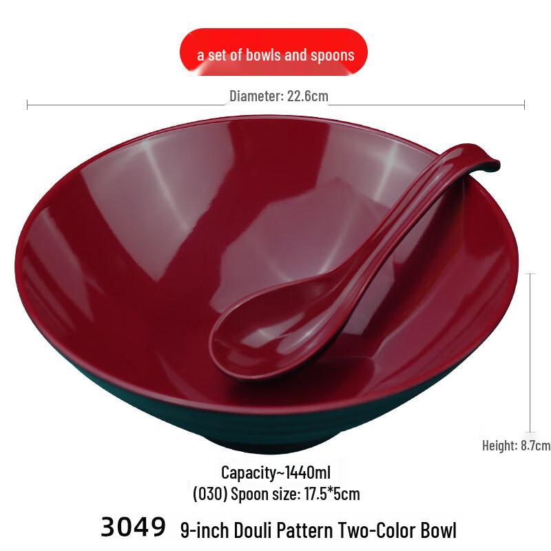 Wuhe Ribbed Bowl and Spoon Set