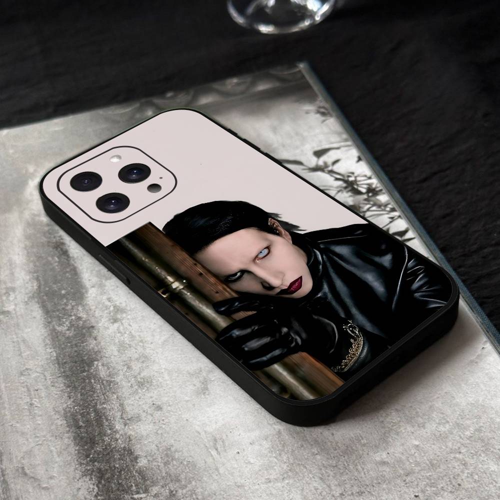 Singer Marilyn Manson Phone Case Black Silicone Soft Shell For IPhone 17 16 15 14 13 12 11 Air Pro Max Plus Hot Sale
