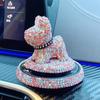 Cane Pitbull con Diamanti Decorazione Interno Auto Ornamento Cruscotto Moda Divertente Carino Decorazione Casa Accessori Auto