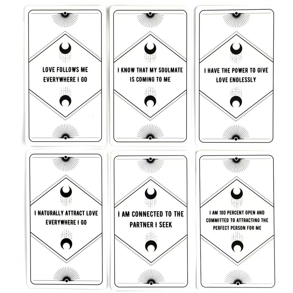 Manifesting Love Affirmation Cards 10.3*6cm - Affirmation Deck To Manifest Your Soulmate & Attract Love 54 Pcs Cards